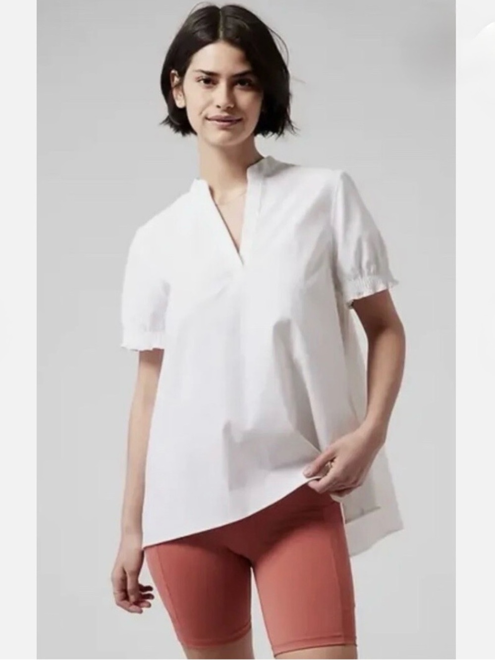 Athleta Levitate Poplin Top Sz S